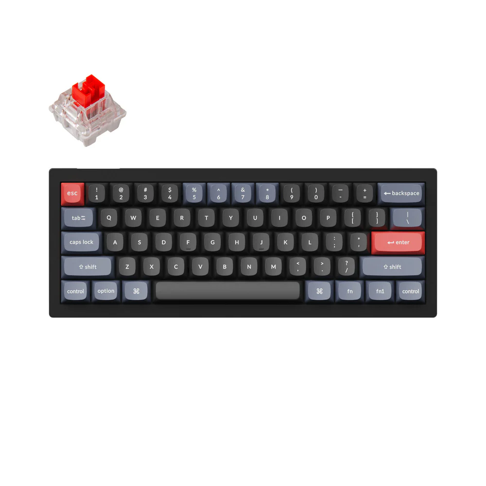 Keychron V4 Belaidė Žaidimų Klaviatūra | Black, Keychron K Pro Red