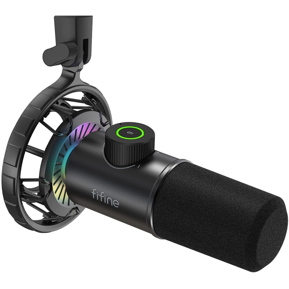 FIFINE AmpliGame K658 RGB Dinaminis Mikrofonas | Black FIFINE AmpliGame K658 RGB Dinaminis Mikrofonas | Black