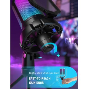 FIFINE AmpliGame A6V RGB Kondensatorinis Mikrofonas | Black