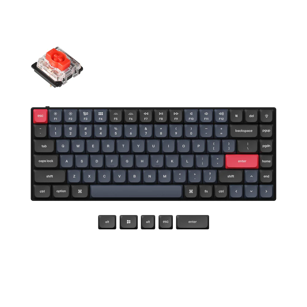 Keychron S1 Belaidė Žaidimų Klaviatūra | Black, Gateron Red