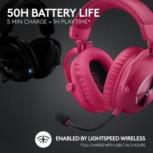 Logitech G PRO X 2 LIGHTSPEED Belaidės Žaidimų Ausinės | Pink