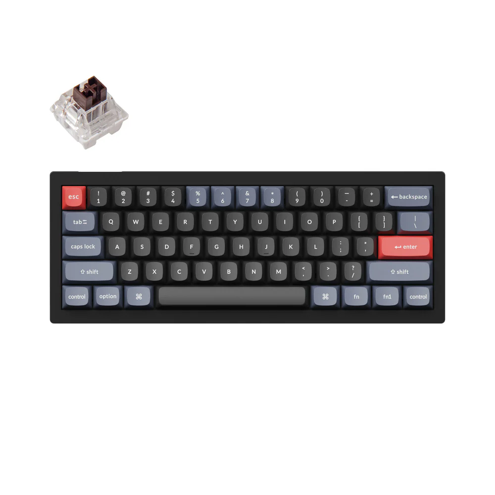Keychron V4 Belaidė Žaidimų Klaviatūra | Black, Keychron K Pro Brown