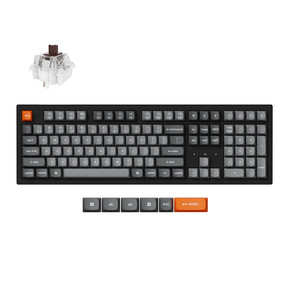 Keychron K10 Max Belaidė Žaidimų Klaviatūra | Black, Keychron Super Brown Keychron K10 Max Belaidė Žaidimų Klaviatūra | Black, Keychron Super Brown