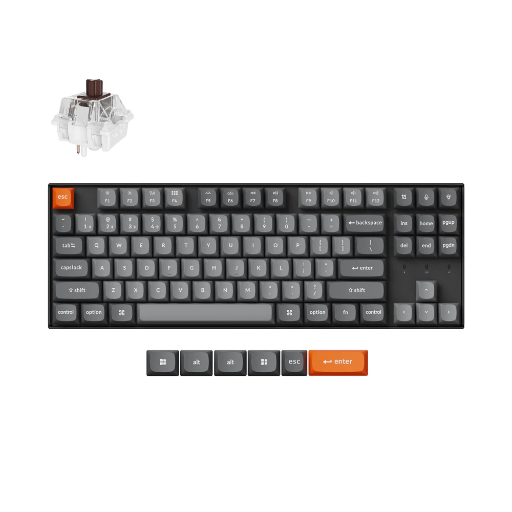 Keychron K8 Max Belaidė Žaidimų Klaviatūra | Black, Keychron Super Brown Keychron K8 Max Belaidė Žaidimų Klaviatūra | Black, Keychron Super Brown