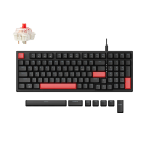 Lemokey X5 Žaidimų Klaviatūra | Black, Keychron Red