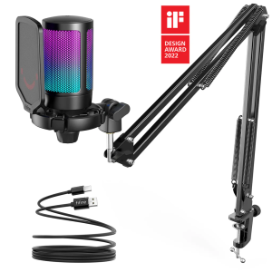 FIFINE AmpliGame A6T RGB Kondensatorinis Mikrofonas | Black